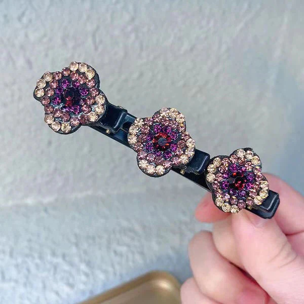 Sparkling Crystal Stone Braided Hair Clips - Image 4