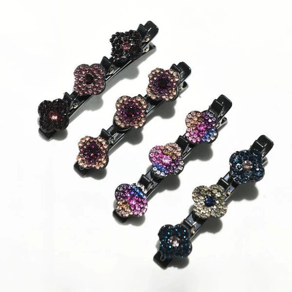 Sparkling Crystal Stone Braided Hair Clips - Image 5