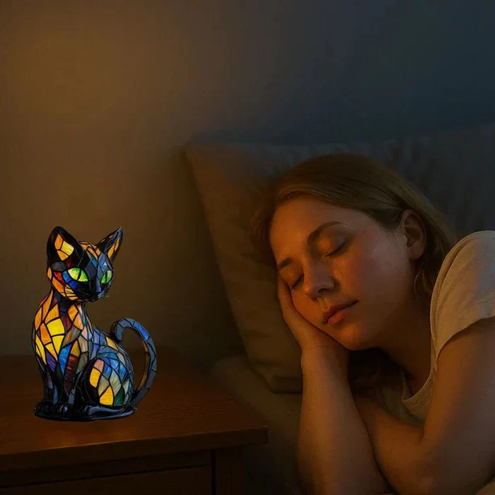 Stained Glass Cat Table Lamp - Image 5