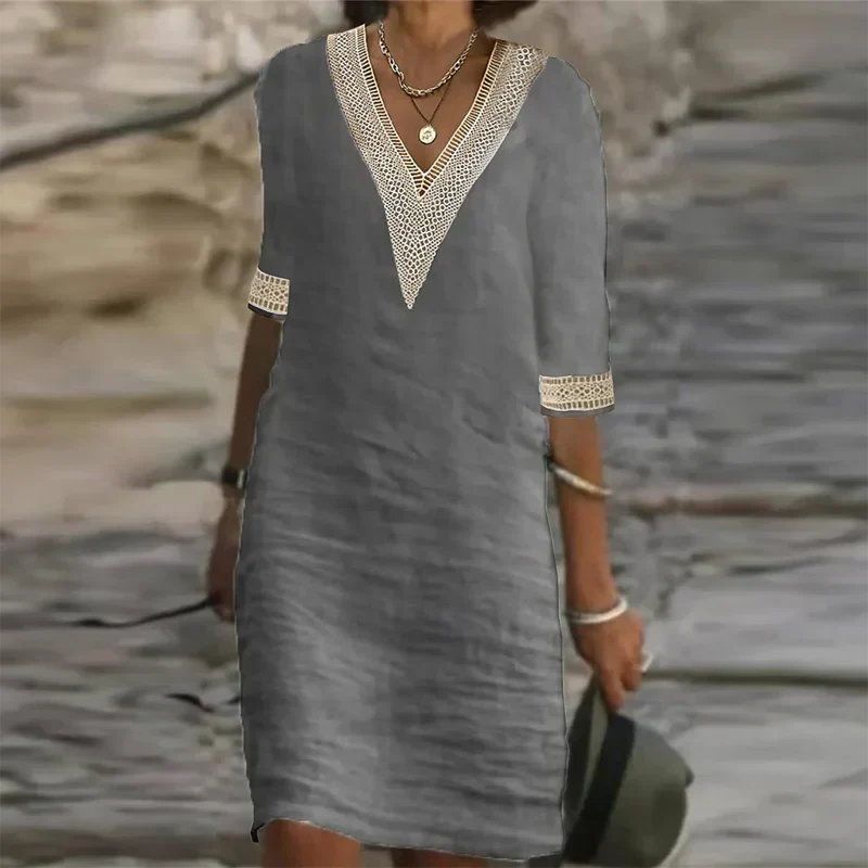 Stylish Linen Summer Dress For Women - Image 3