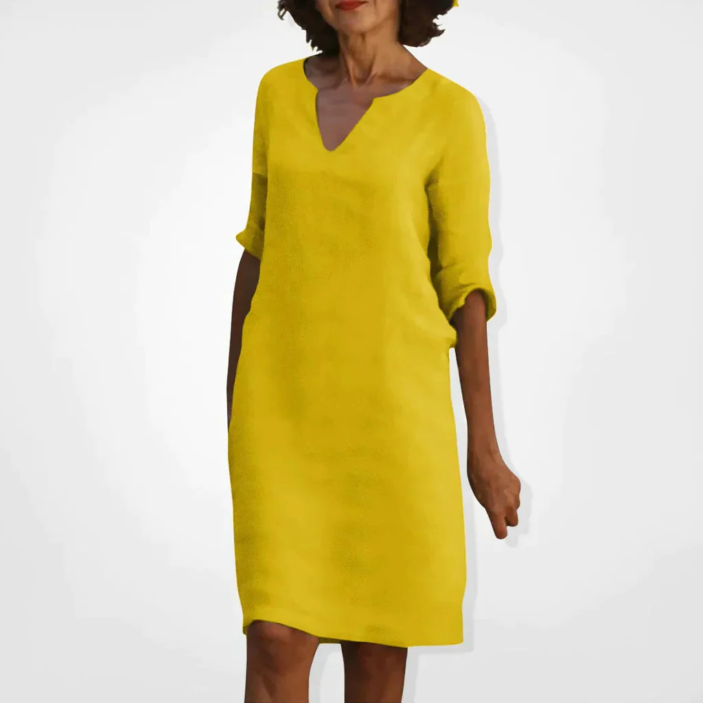 Summer Dress With V-Neck - Image 12