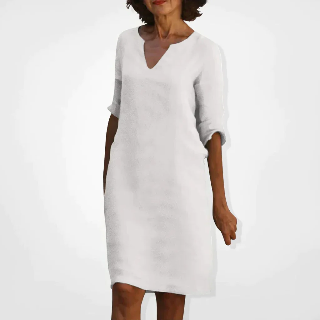 Summer Dress With V-Neck - Image 2