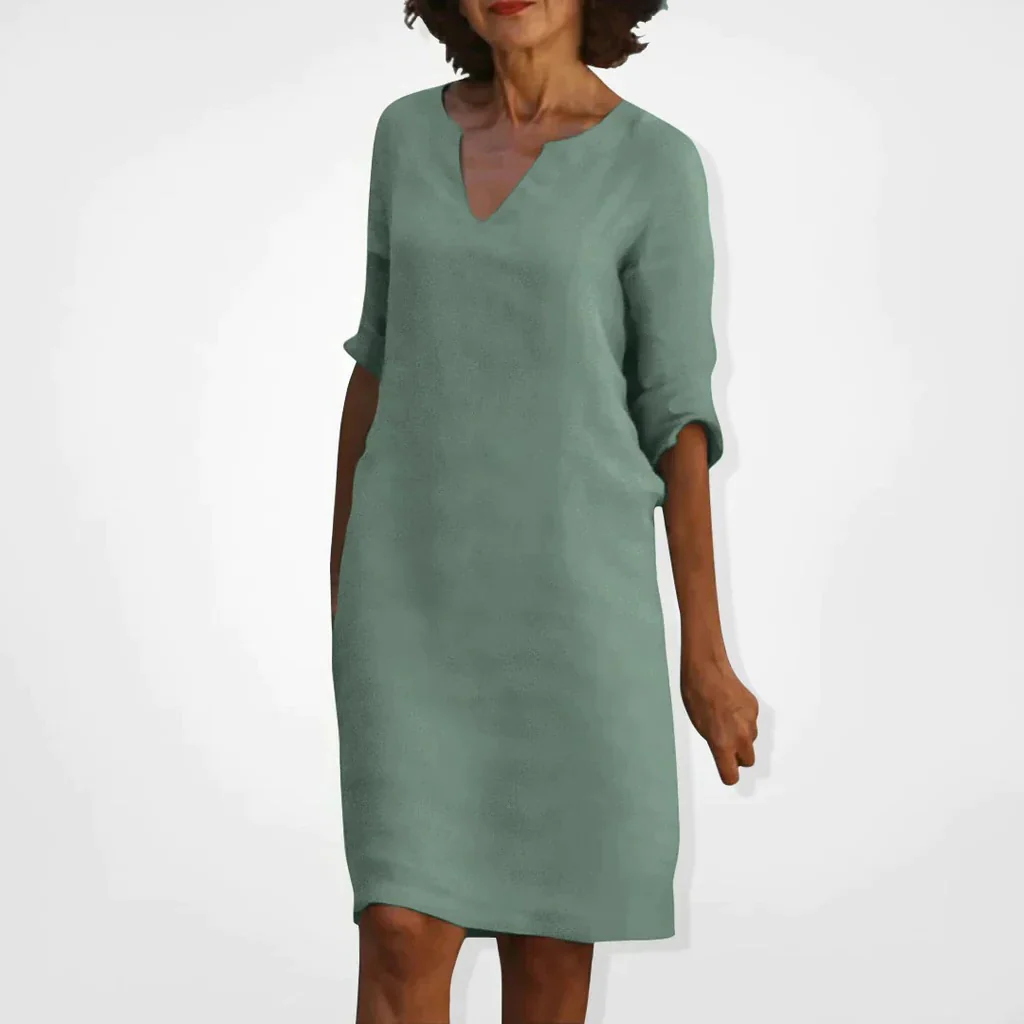 Summer Dress With V-Neck - Image 8