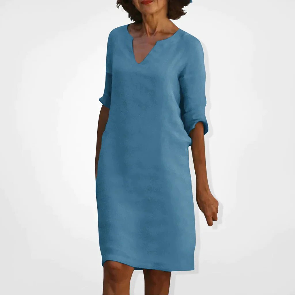 Summer Dress With V-Neck - Image 9