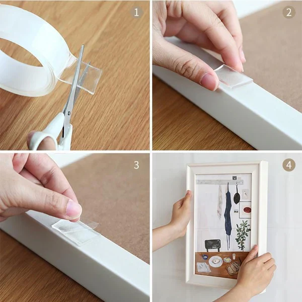 Transparent Sticky Nano Tape Double Sided Grip Reusable Home Tape Traceless Glue - Image 7