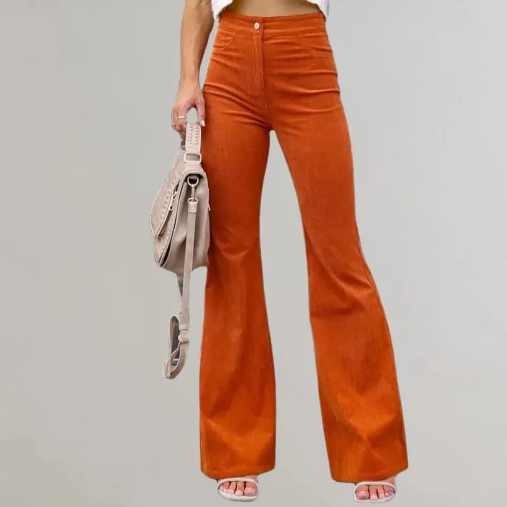 Trendy Corduroy Flared Trousers - Image 7