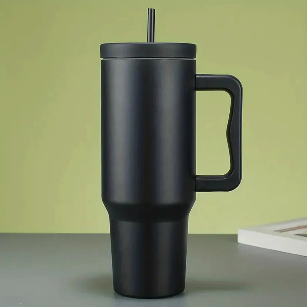 Trendy Stainless Steel Insulated Water Bottle with Straw and Handle - Image 7