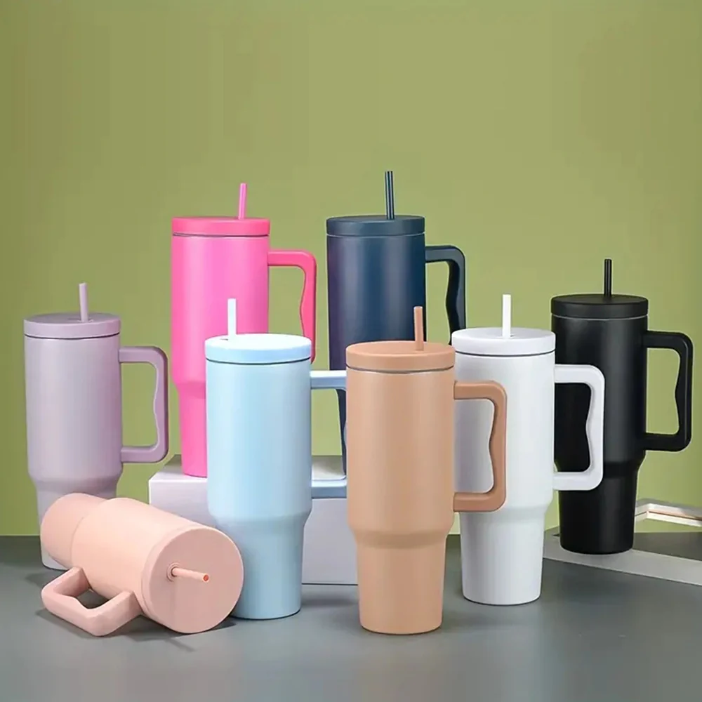 Trendy Stainless Steel Insulated Water Bottle with Straw and Handle - Image 9