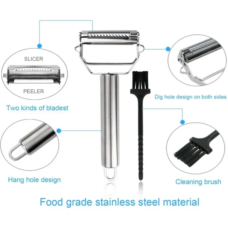 Ultra Sharp Stainless Steel Multi-function Vegetable Peeler & Julienne Cutter Potato Carrot Grater - Image 6