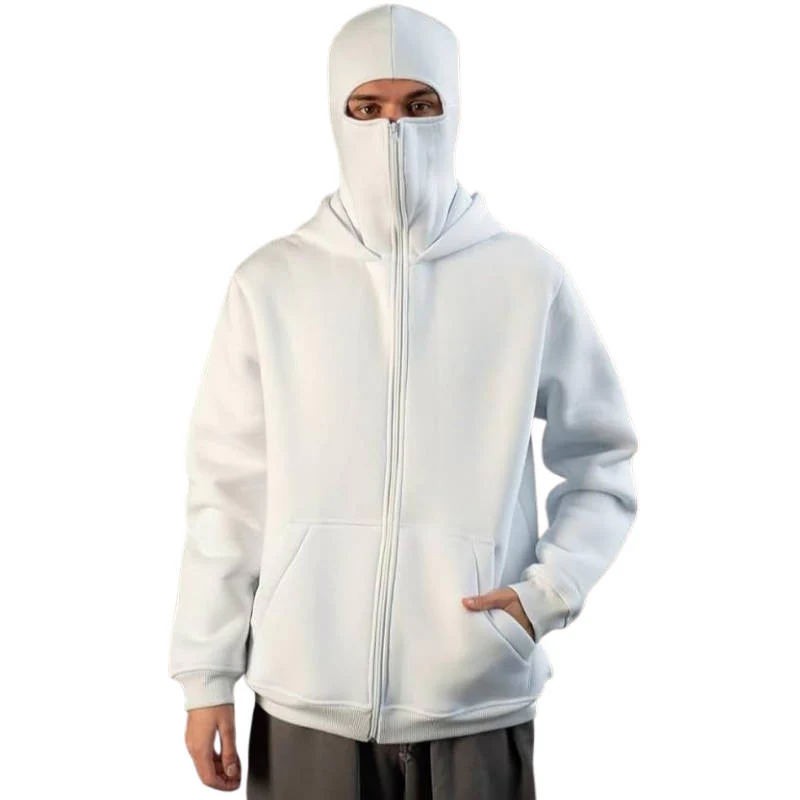 Unisex Full Zip Balaclava Hoodie - Image 5