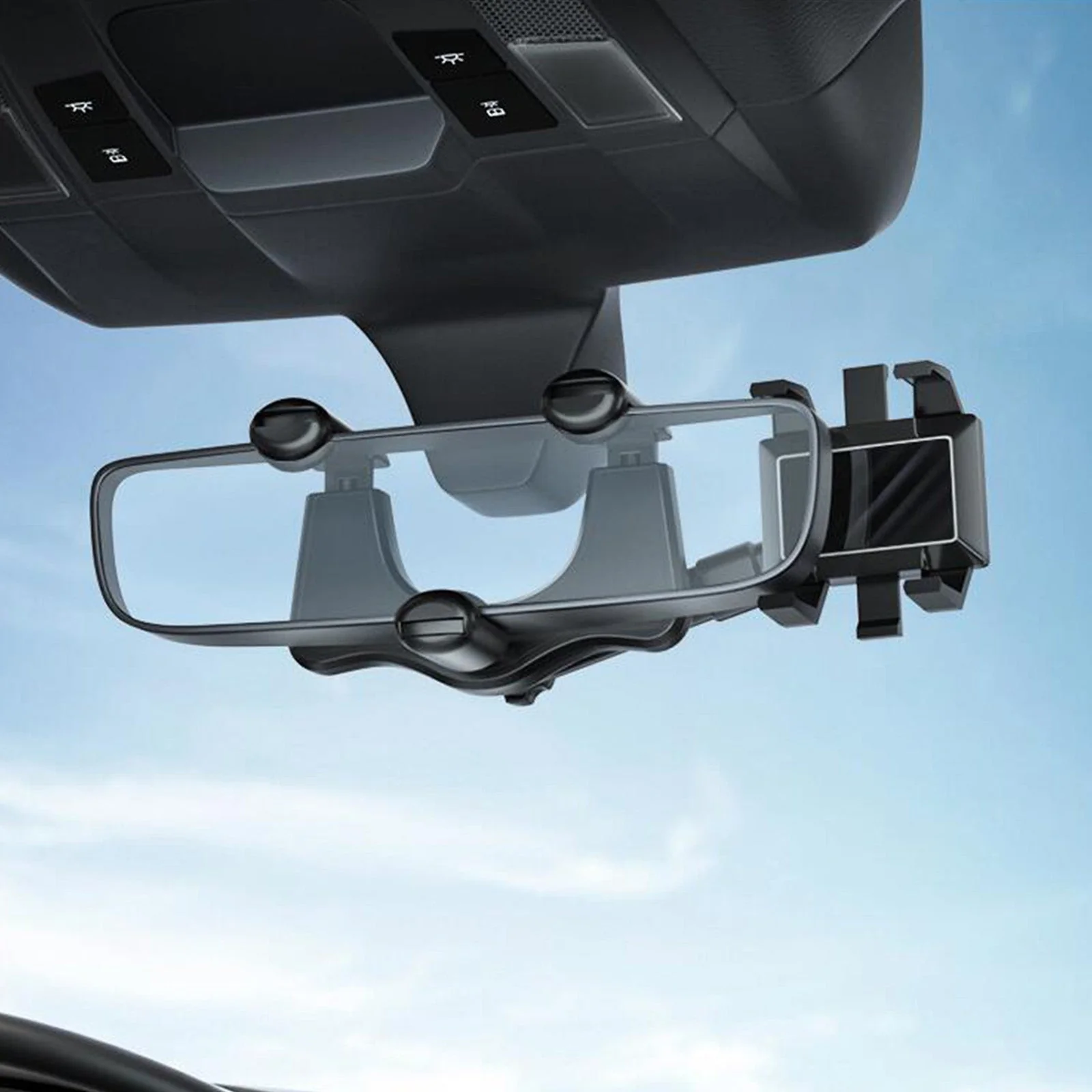 Universal Car Rearview Mirror Hands Free Phone Holder - Image 6
