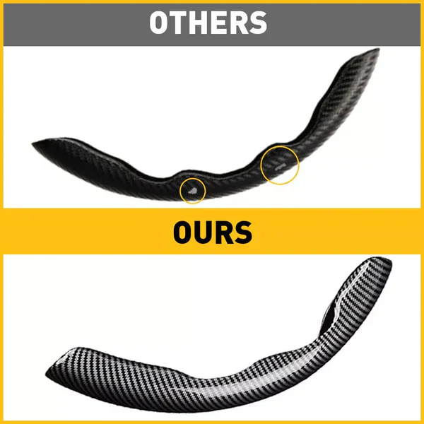 Universal Carbon Fiber Snap-on Steering Wheel Cover - Image 4