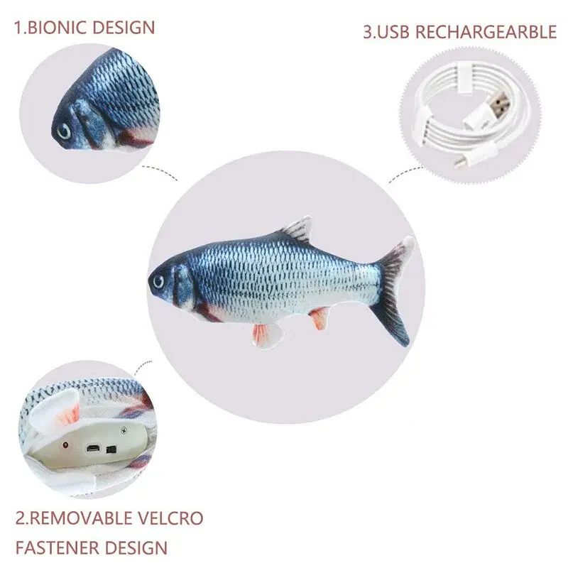 USB Charging Interactive Cat Toy Fish - Image 3