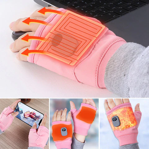 USB Rechargeable Heated Fingerless Gloves - Image 8