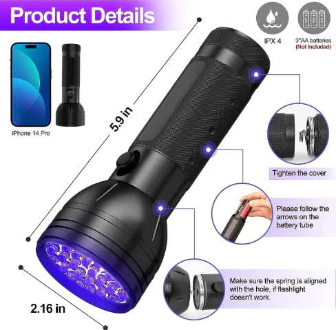 UV Flashlight Black Light - Image 2