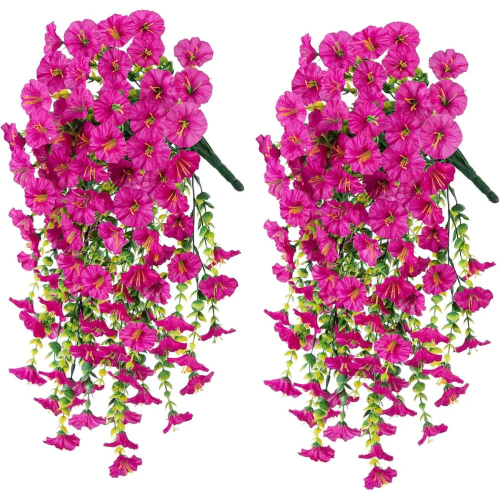 UV Resistant Artificial Morning Glory Flower Hanging Decor - Image 2