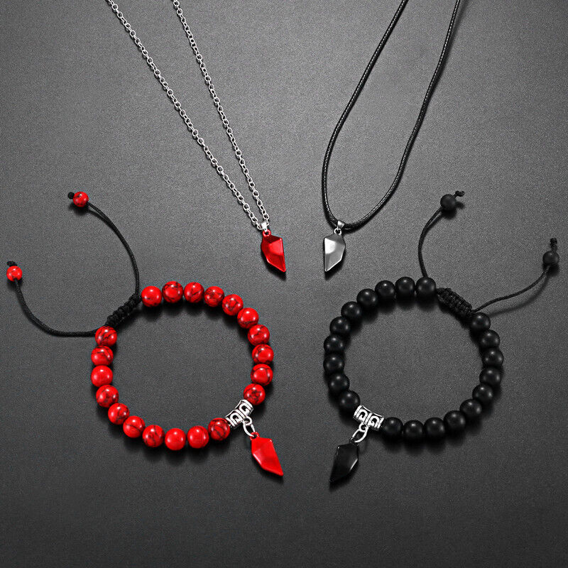 Valentine's Magnetic Heart Couple's Necklace And Bracelet Gift Set - Image 7