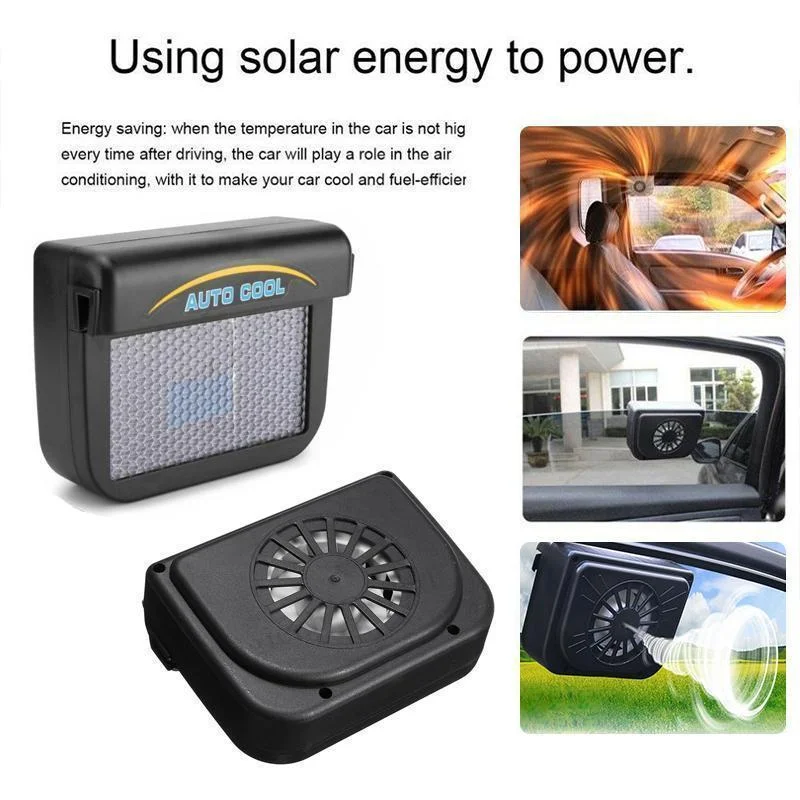 Vehicle Solar Powered Car Vent Window Fan - Image 5
