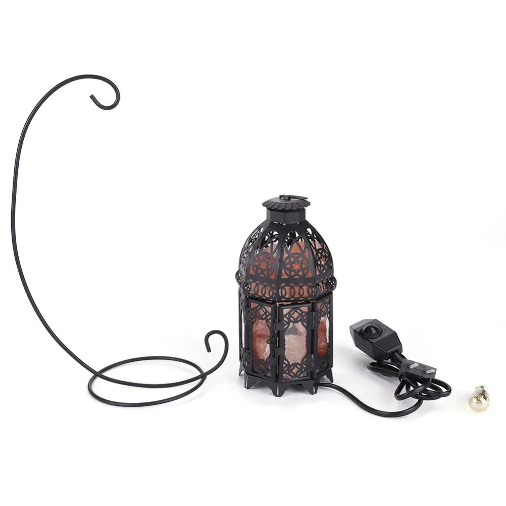 Vintage Iron Salt Rock Tabletop Lamp - Image 4