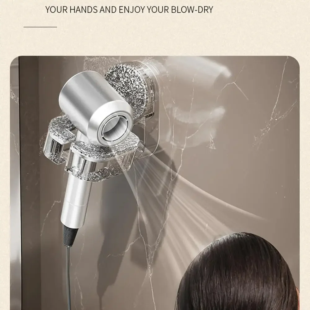 Wall-Mounted Hair Dryer Holder with Suction Cup - Image 2