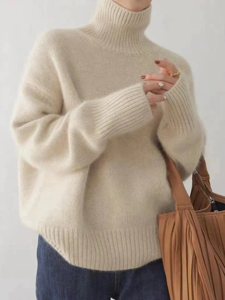 Warm and Comfortable Merino Wool Turtleneck Sweater - Image 3