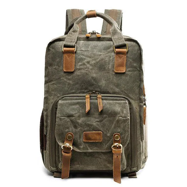 Waterproof Waxed Canvas Camera Backpack - Image 3