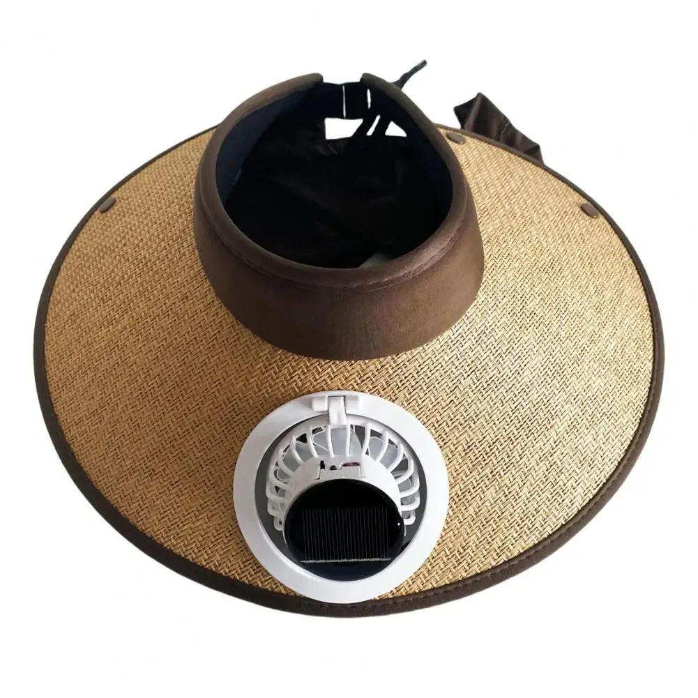 Wide Brim Sun Hat with Solar Powered Fan - Image 3