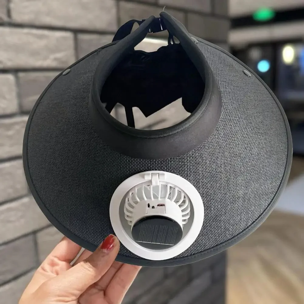 Wide Brim Sun Hat with Solar Powered Fan - Image 5