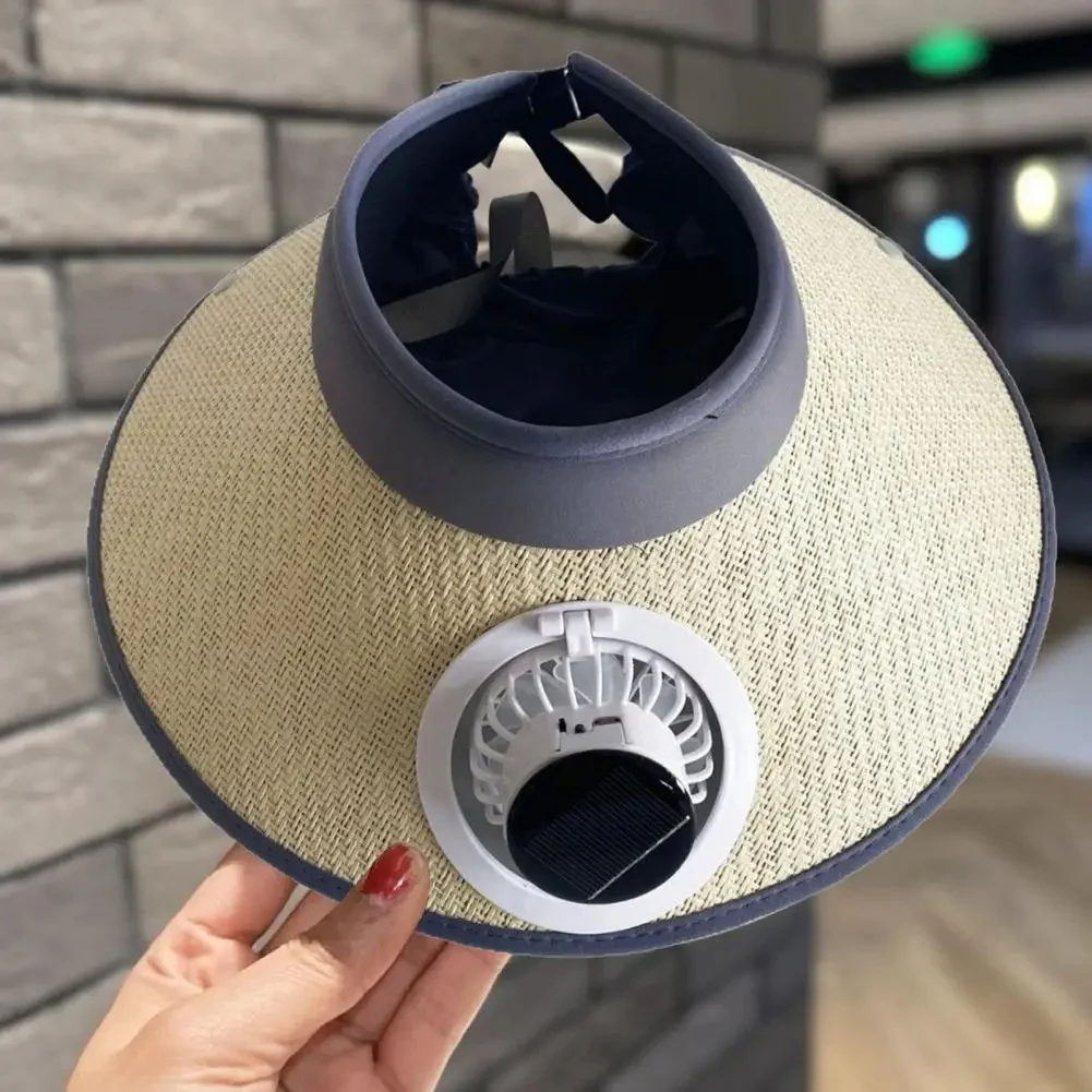 Wide Brim Sun Hat with Solar Powered Fan - Image 7