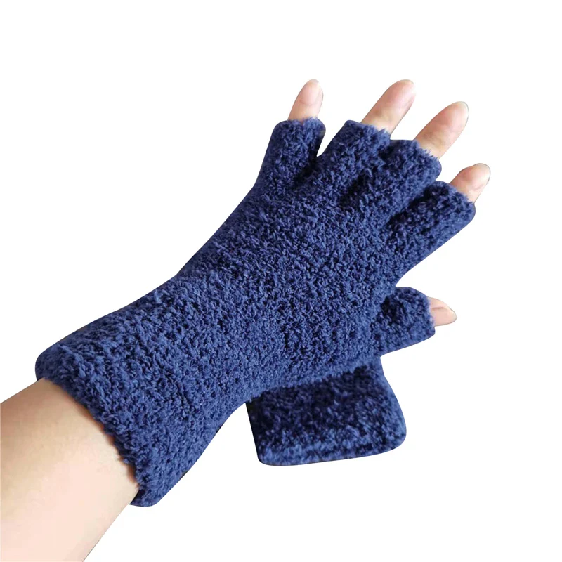 Winter Comfort Knit Half Finger Gloves - Image 8