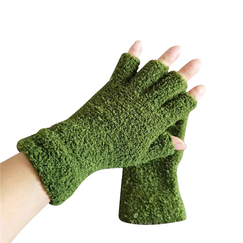 Winter Comfort Knit Half Finger Gloves - Image 9