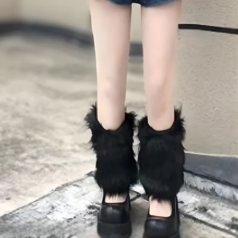 Winter Faux Fur Leg Warmer Boots Cover - Image 5