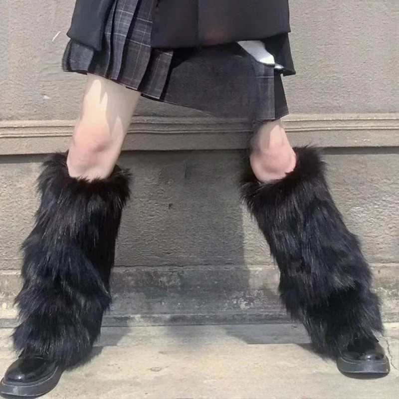 Winter Faux Fur Leg Warmer Boots Cover - Image 7