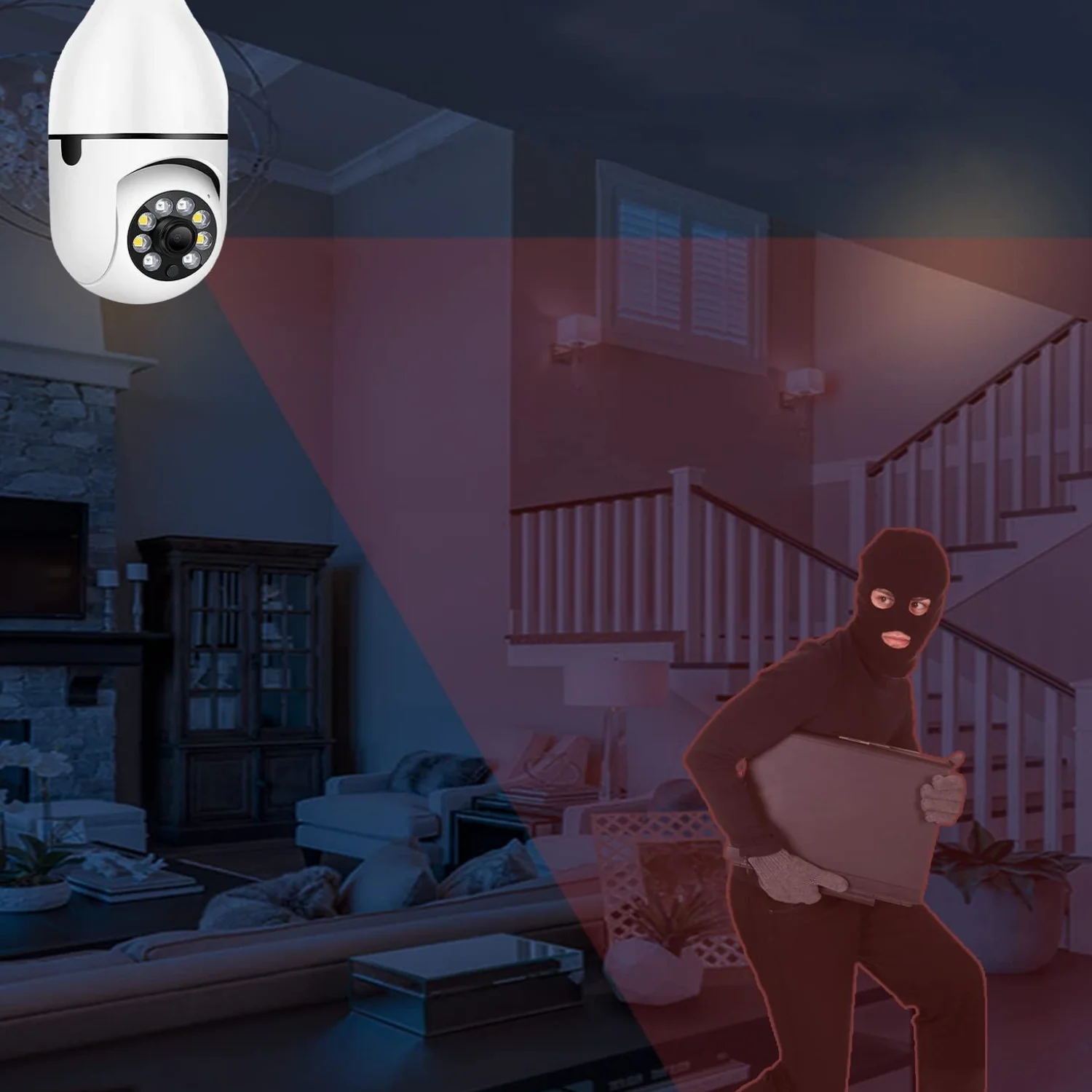 Wireless Indoor /  Outdoor Smart HD Light Bulb Security Camera - Image 7