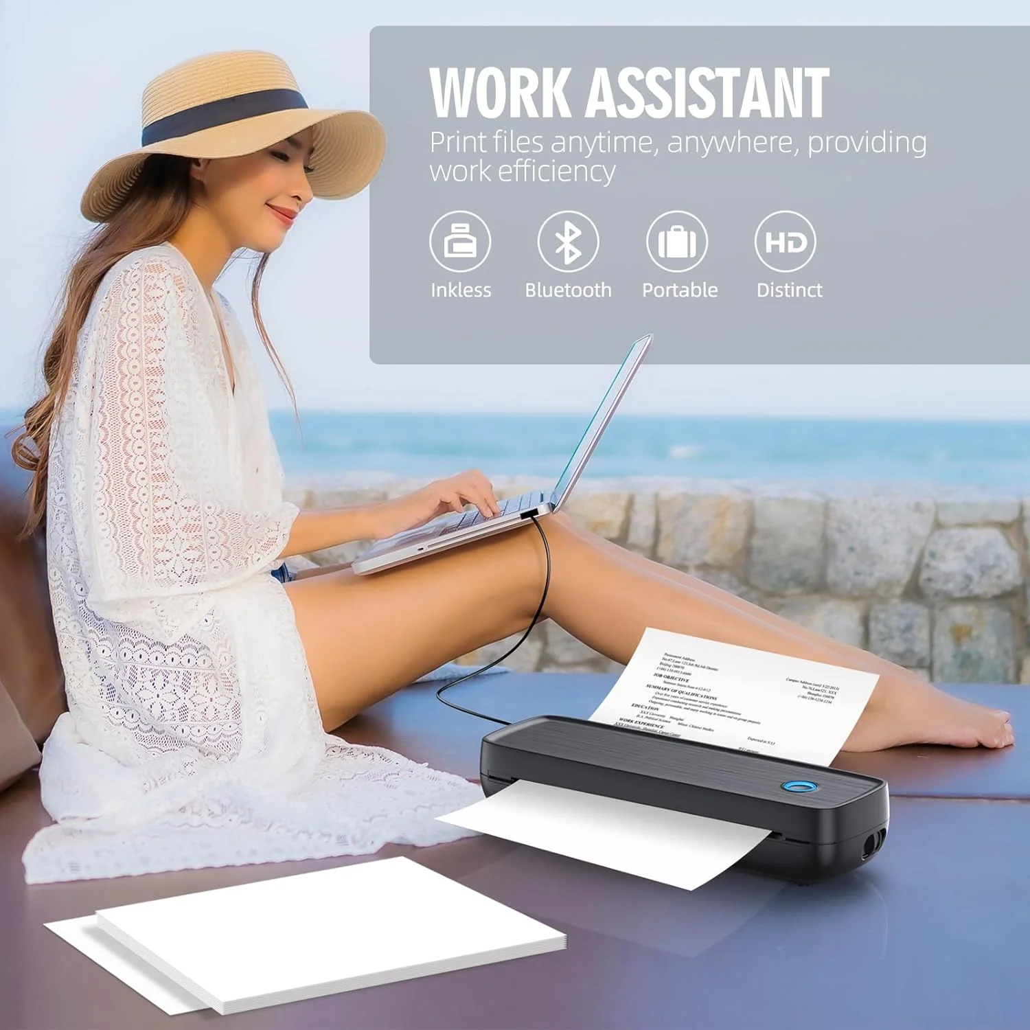 Wireless Portable Inkless Thermal Printer - Image 2
