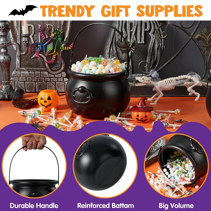 Witch Cauldron Halloween Candy Bowl - Image 4