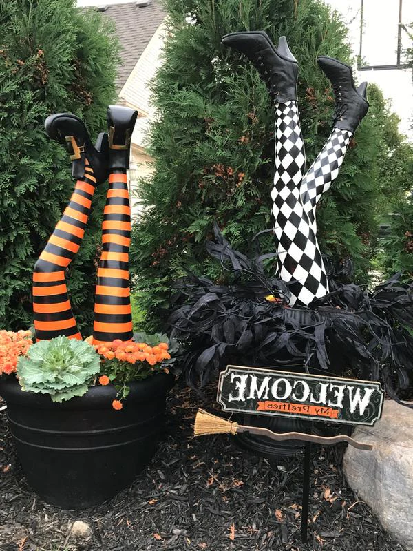 Witch Leg Stakes, Set Of Two Yard Halloween Decoration - Image 3