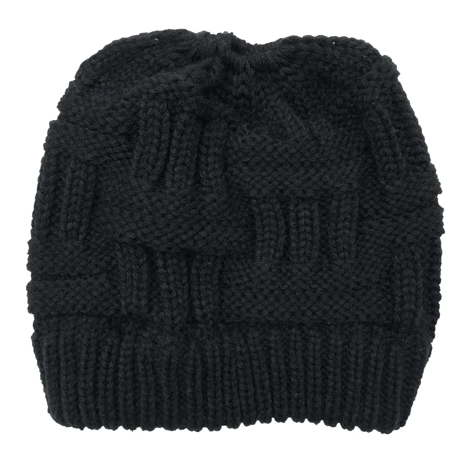 Women Winter Knit Beanie Ponytail Knit Hat - Image 3
