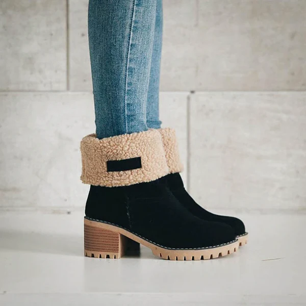 Womens Block Heel Snow Boots | Warm & Stylish - Perfect Winter Gift - Image 6