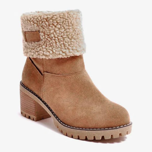 Womens Block Heel Snow Boots | Warm & Stylish - Perfect Winter Gift - Image 9