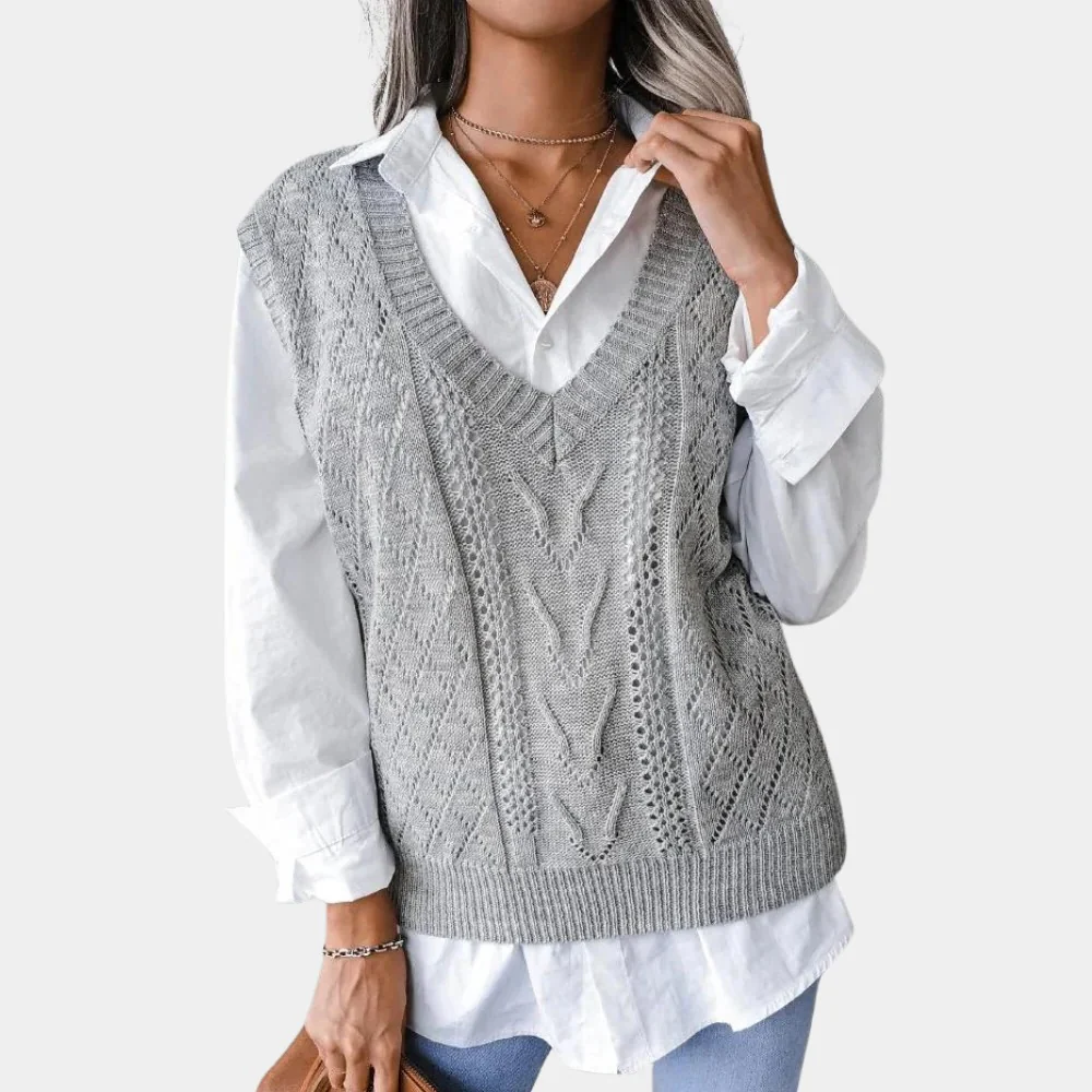 Women's V-Neck Knitted Cardigan - Image 4