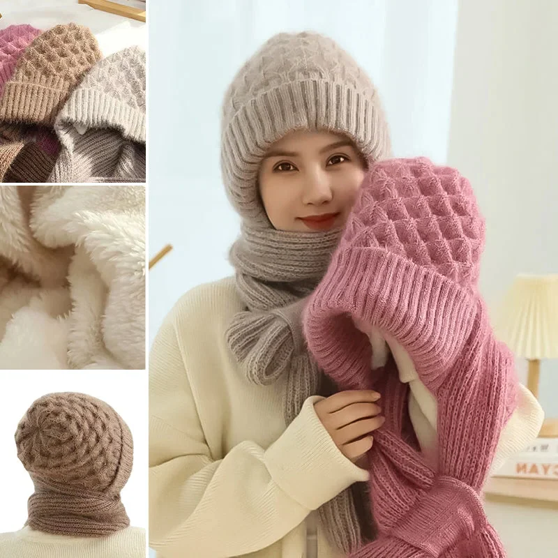 Women's Winter Integrated Ear Protection Windproof Cap Scarf - Image 12
