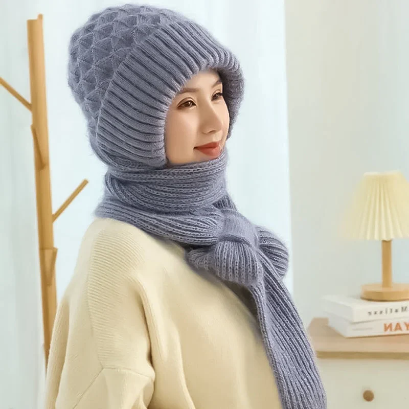 Women's Winter Integrated Ear Protection Windproof Cap Scarf - Image 4