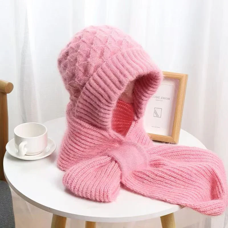 Women's Winter Integrated Ear Protection Windproof Cap Scarf - Image 7