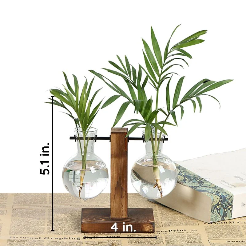 Wooden Frame Hydroponic Plant Vase - Image 3