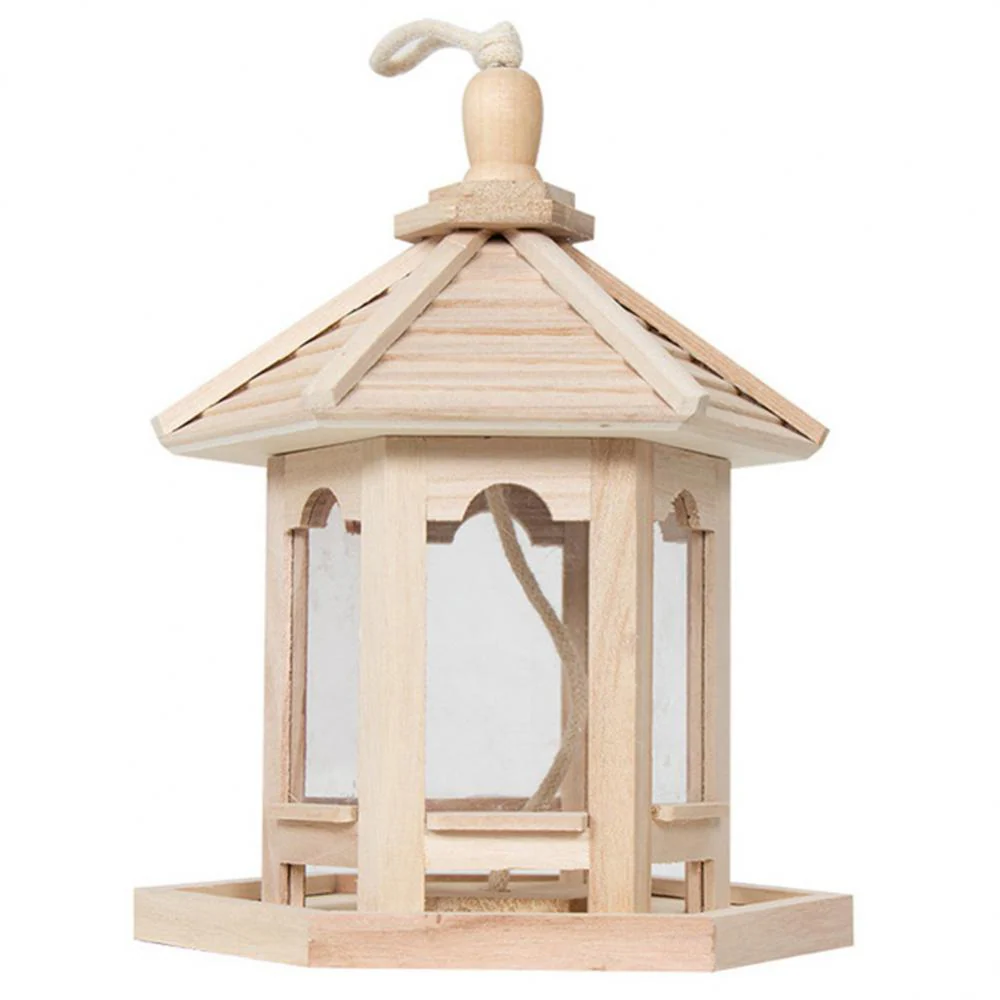 Wooden Transparent Household Bird Feeder - Image 3