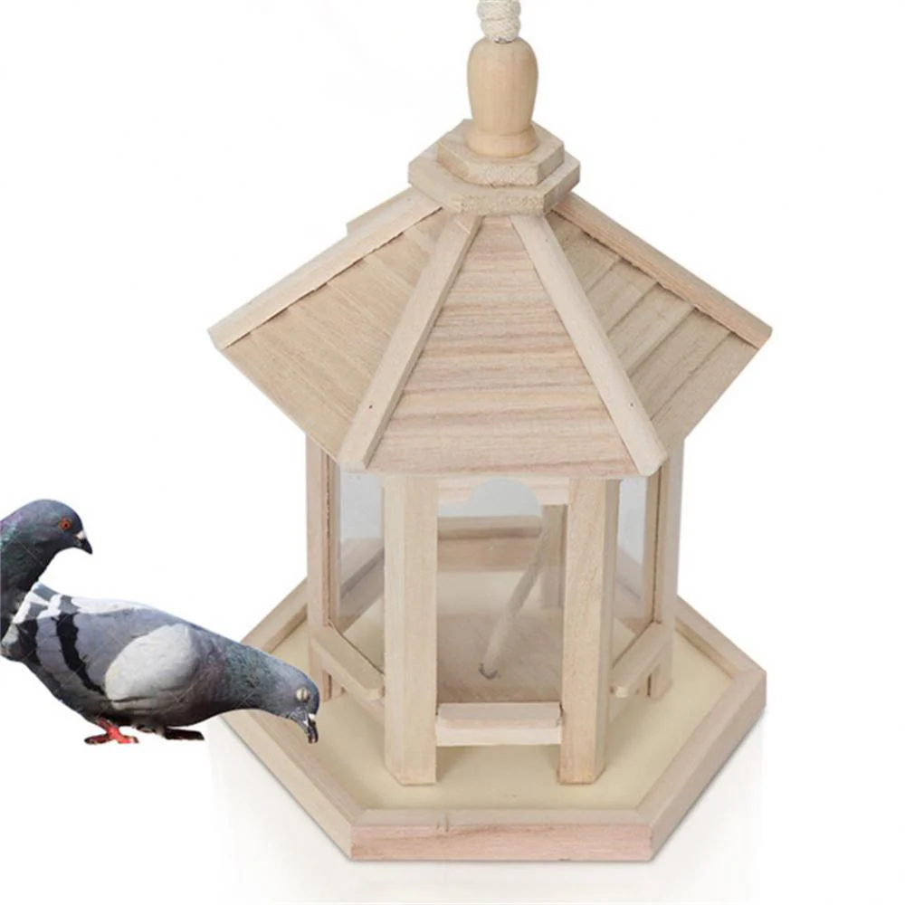 Wooden Transparent Household Bird Feeder - Image 5