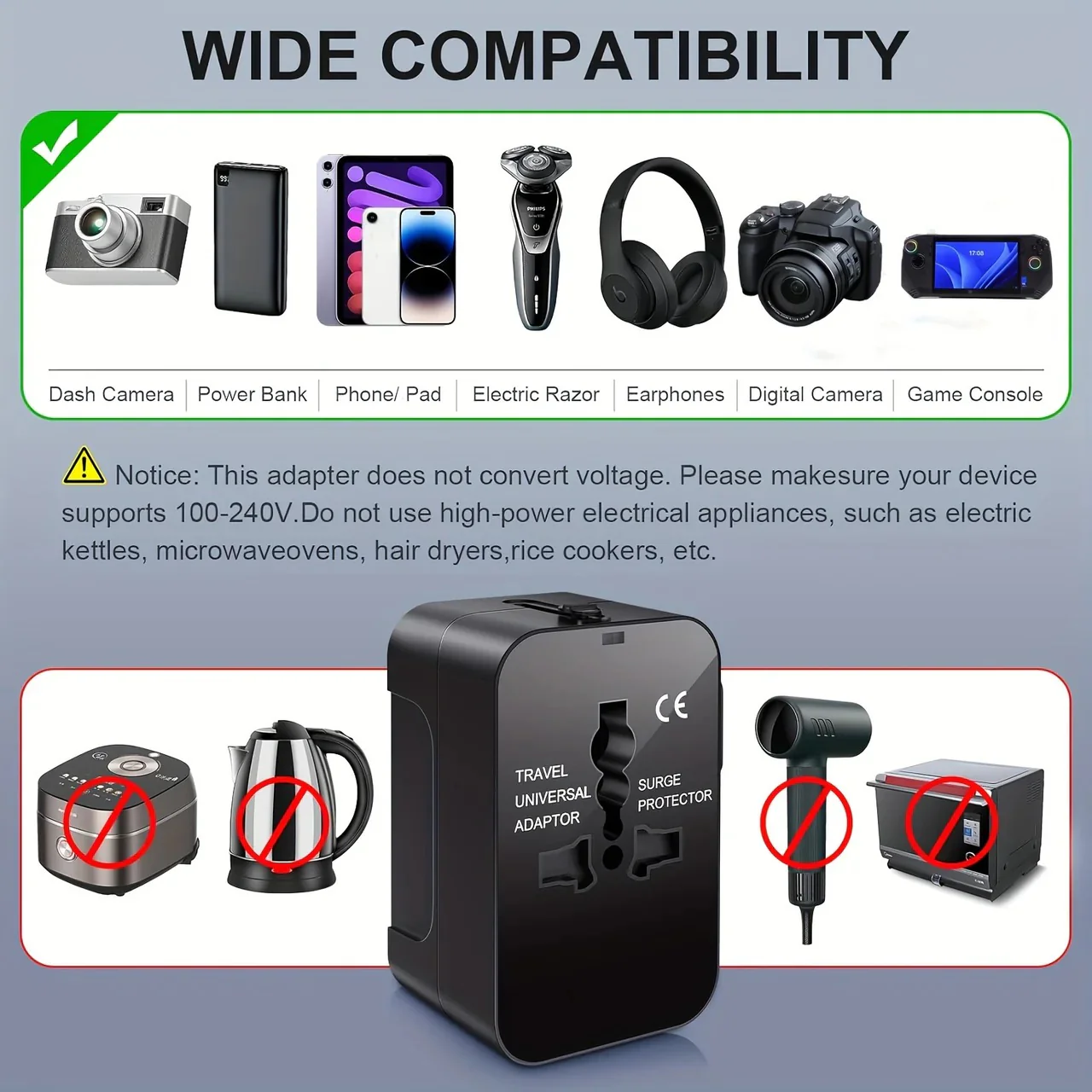 Worldwide Travel Adapter with Dual USB Charging Ports - Image 10
