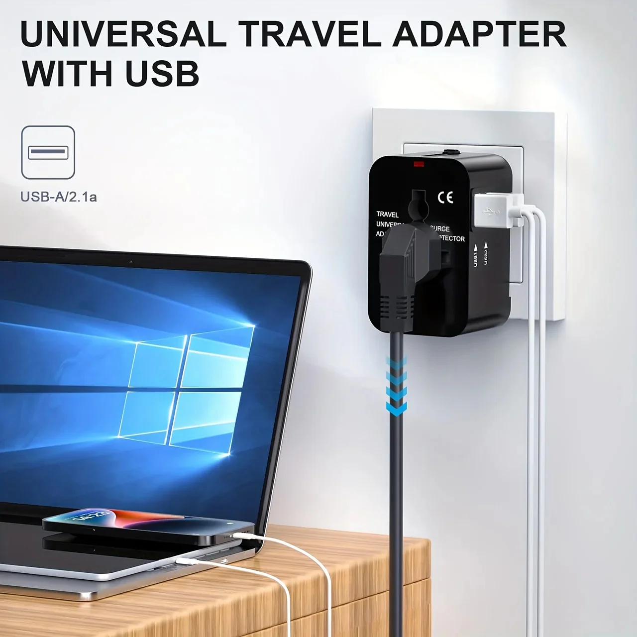 Worldwide Travel Adapter with Dual USB Charging Ports - Image 11
