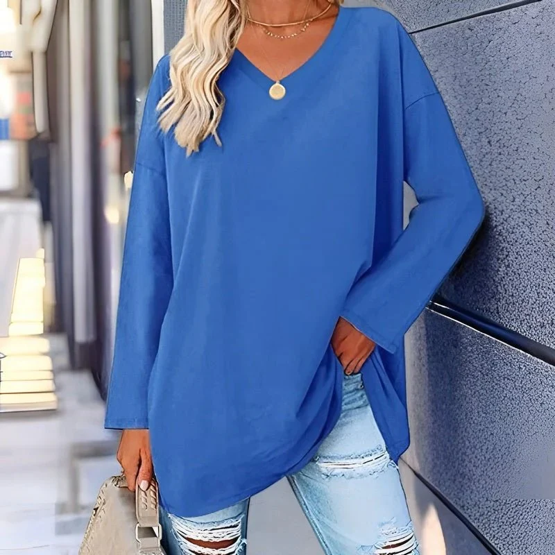 Your Trendy Long-Sleeved Shirt With V-Neck For Comfort - Image 2